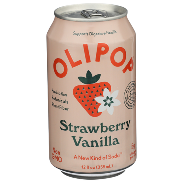 Olipop Strawberry Vanilla Prebiotic Sparkling Tonic