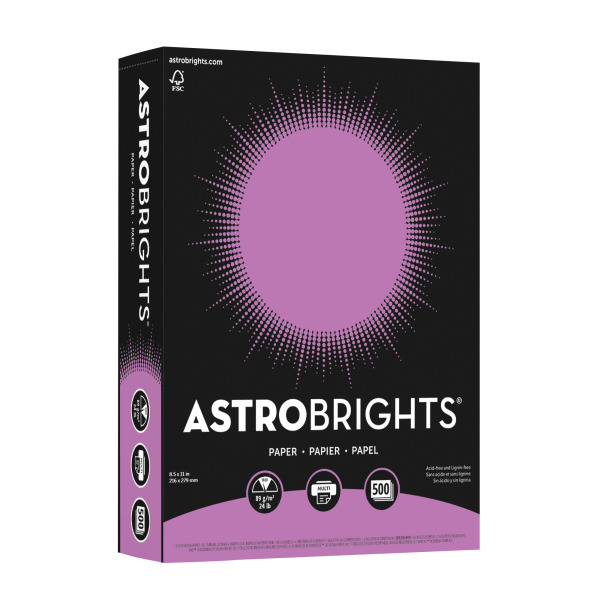 Astrobrights Color Paper - Planetary Purple - 8.5" x 11"