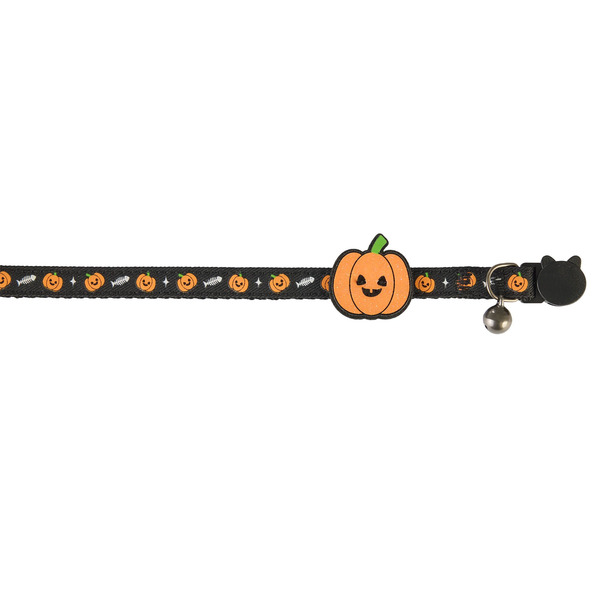 Thrills & Chills Halloween Pumpkin Cat Collar, Kitten - Black