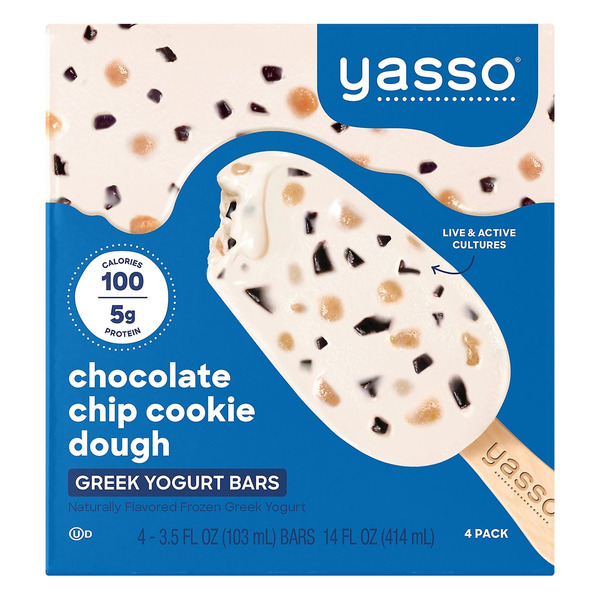 Yasso Frozen Greek Yogurt Bars Chocolate Chip Cookie Dough Bars