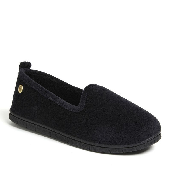 Dearfoams Rachel Velour Women's Closed Back Slippers, Size: X-LARGE, Black