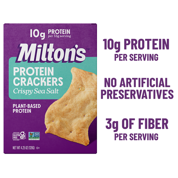 Milton's Protein Crackers, Crispy Sea Salt