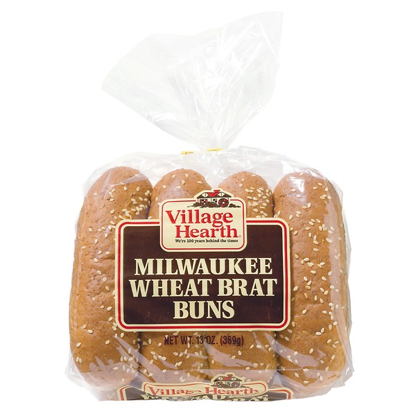 Village Hearth Buns, Brat, Milwaukee Wheat (8 oz) Instacart