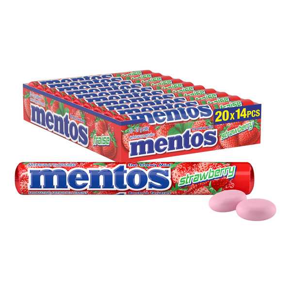 Mentos Strawberry Flavor Chewing Gum