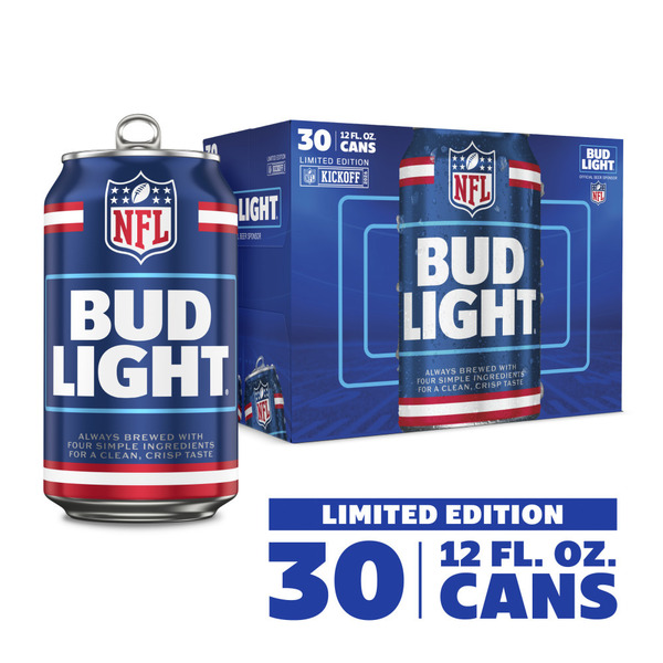 Bud Light American Lager Beer 30 Pack, 12 Fl Oz Cans Same-Day