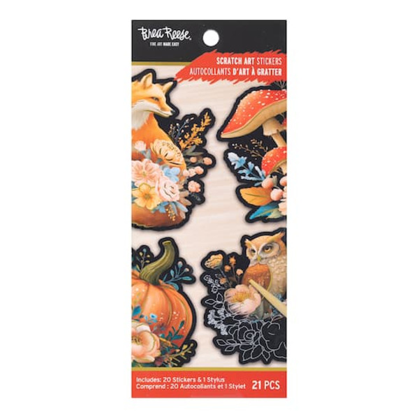 Brea Reese Floral Harvest Scratch Art Stickers 21 Piece