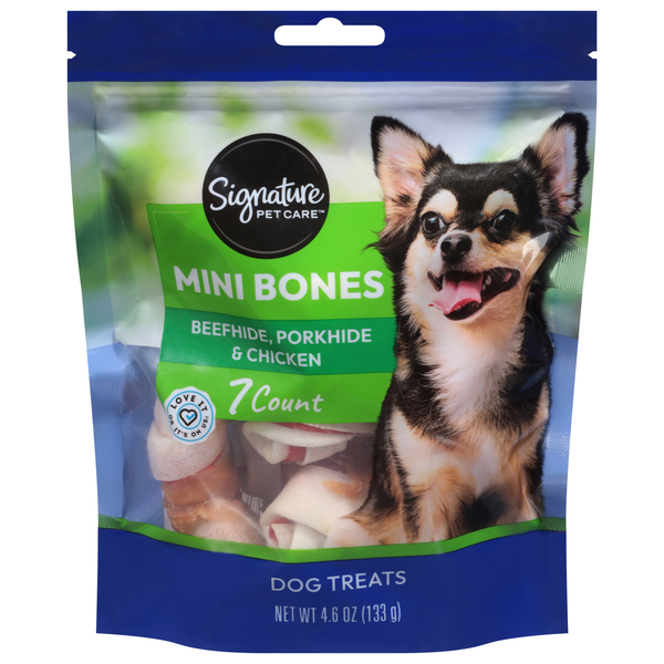 Signature Pet Mini Bones Beefhide Porkhide & Chicken Dog Treats