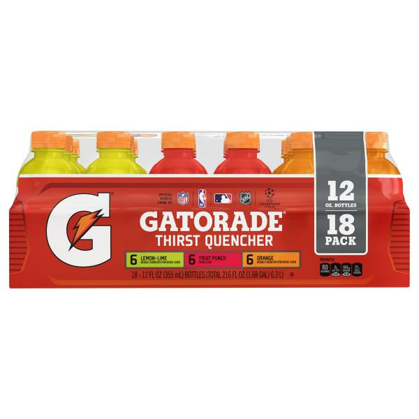 Gatorade Thirst Quencher, Lemon Lime, Fruit Punch, Orange, 18 Pack Same ...