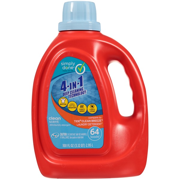 Simply Done 4In1 Liquid Laundry Detergent Clean Scent (100 fl oz