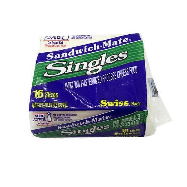 Sandwich-mate Imitation Pasteurized Process Cheese Food Singles Swiss