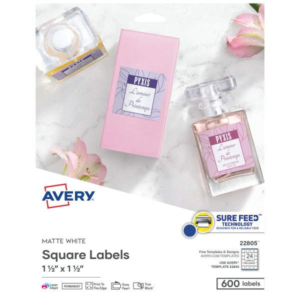 Easy Peel 22805 1 24 per Sheet 1/2" x 1 1/2" Laser & Inkjet Multipurpose Labels