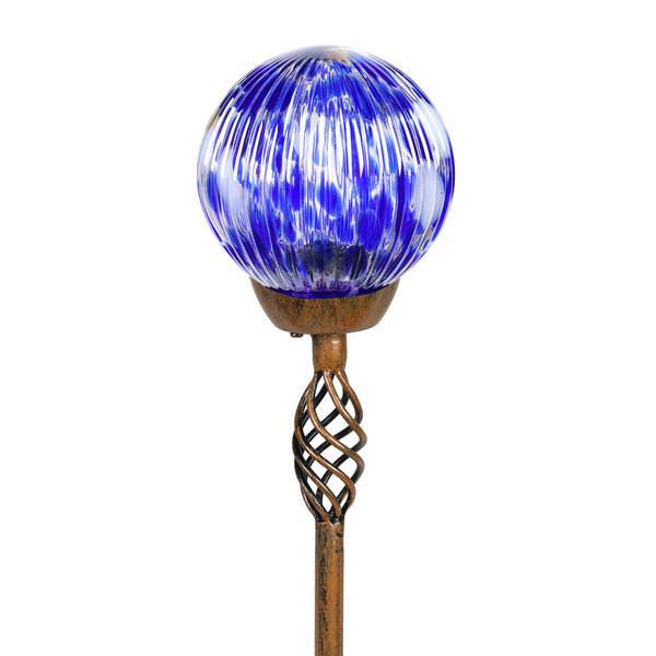Exhart 30-in Blue Metal Solar Traditional Stake