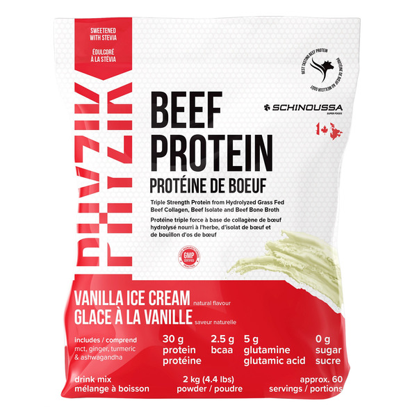 Schinoussa Superfoods Vanilla Ice Cream Phyzik Beef Protein Powder