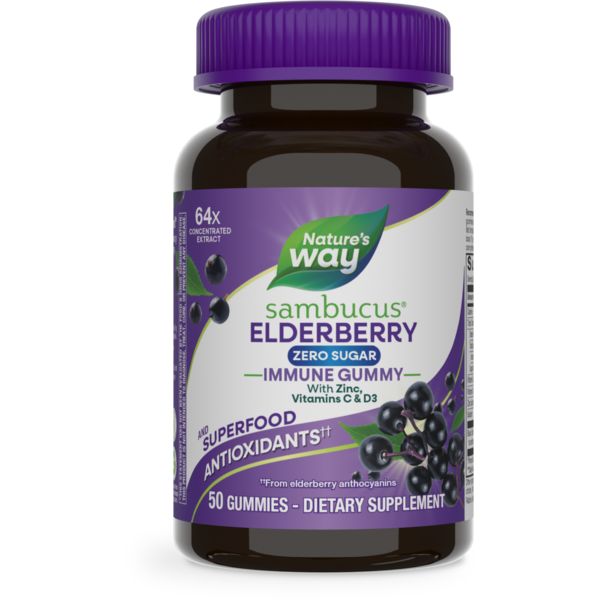 Nature's Way Sambucus Elderberry Zero Sugar Immune Gummy Same-Day