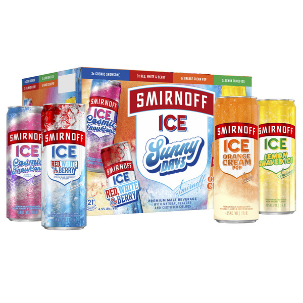 Smirnoff Ice Sunny Days Variety, 12 pack Cans, 12 fl oz, 4.5% ABV