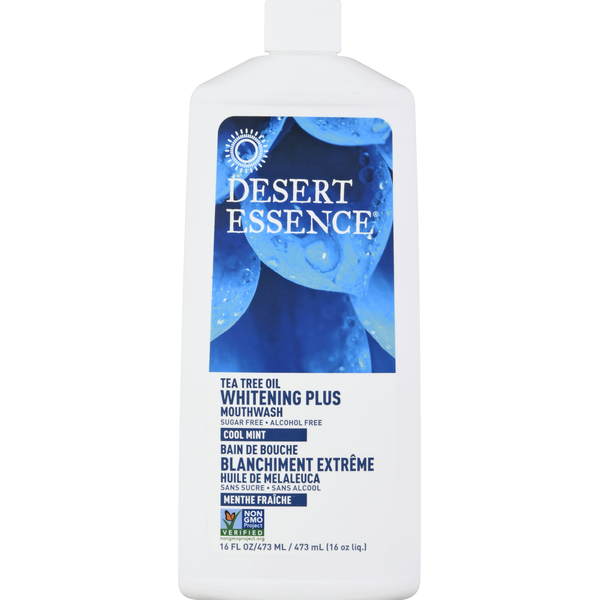 Desert Essence Mouthwash, Tea Tree Oil, Cool Mint, Whitening Plus
