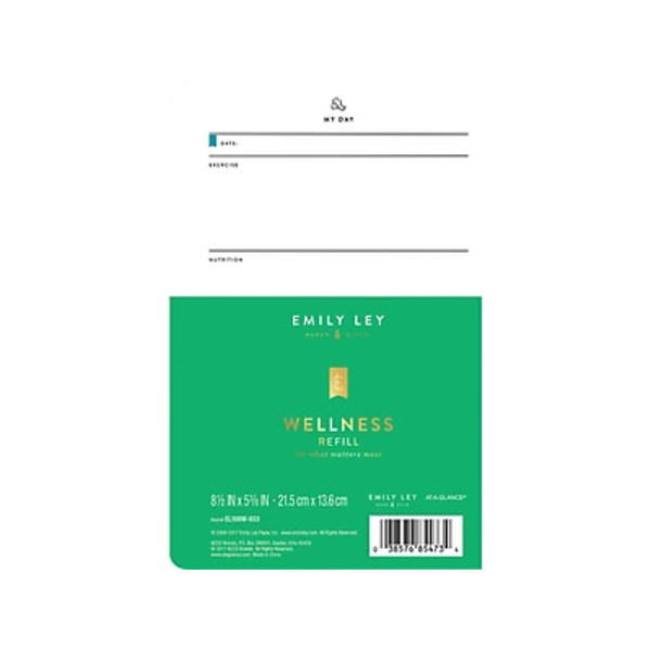 At-A-Glance 5.38" x 8.5" White Emily Ley Wellness Undated Refill
