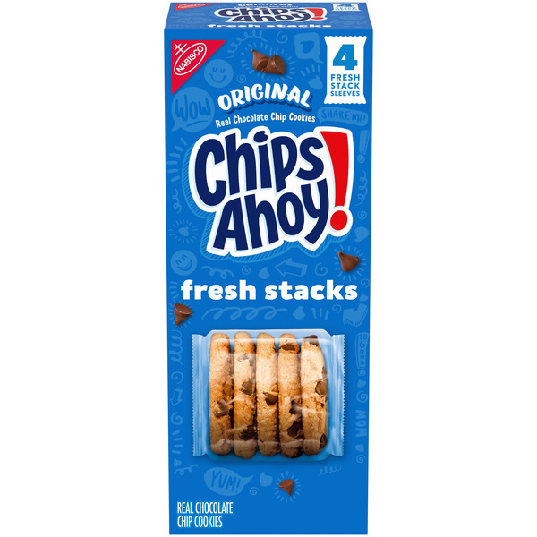 CHIPS AHOY! Fresh Stacks Original Chocolate Chip Cookies, Travel Snacks, Multi Snack Packs 7.76 oz