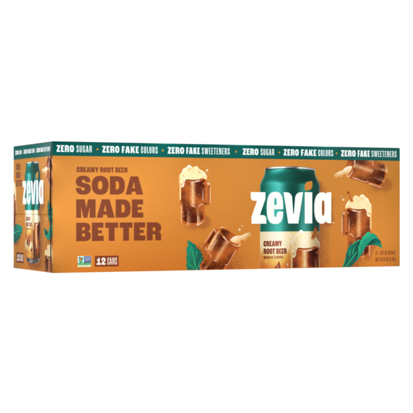 Zevia Soda, Zero Sugar, Creamy Root Beer Same-Day Delivery or