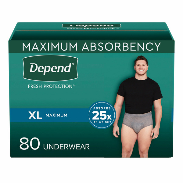Depend Men's Maximum Absorbency Underwear, Extra Large