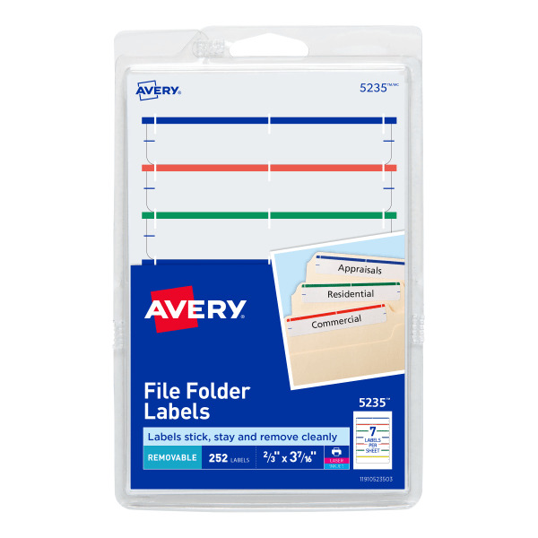 Avery 5235 Assorted Removable File Folder Labels