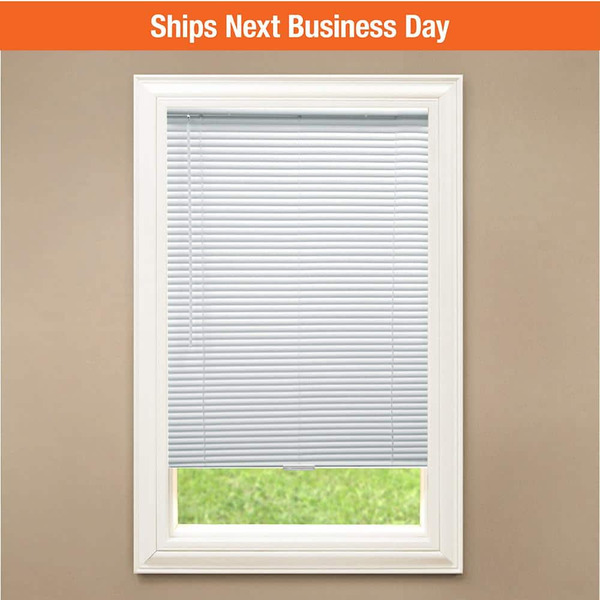 Stylewell White Cordless Room Darkening Vinyl Mini Blinds With 1 In. Slats-29 In. W X 48 In. L (actual Size 28.5 In. W X 48 In. L)