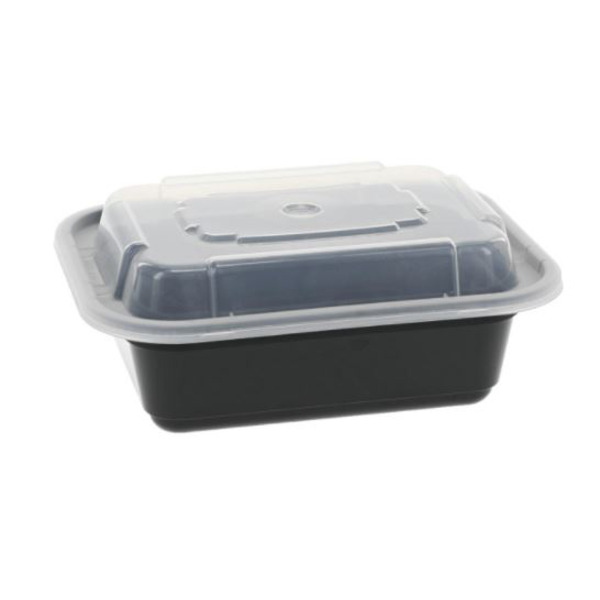 Newspring Powder Pactiv Newspring- 12 oz Black Oblong Versatainer Microwavable Container ...