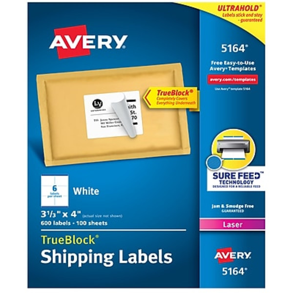 Avery 3.33" x 4" White Labels