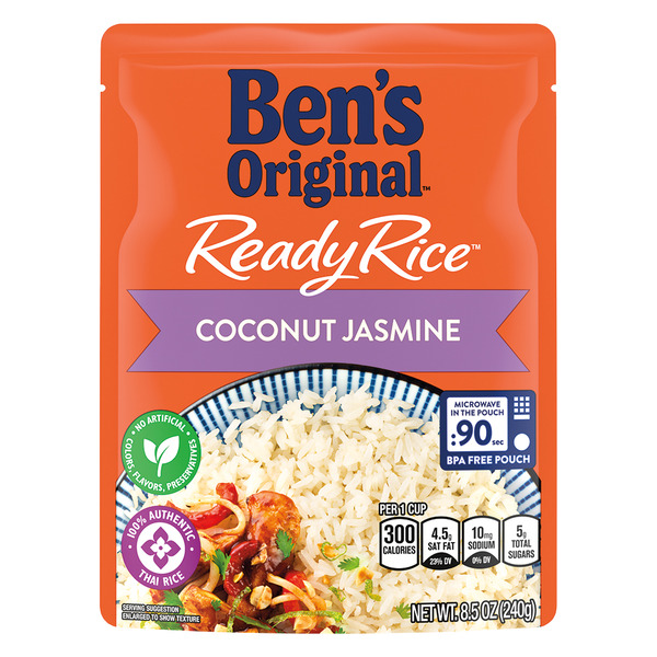 Ben's Original Coconut Jasmine Flavored Rice Easy Dinner Side Same-Day ...