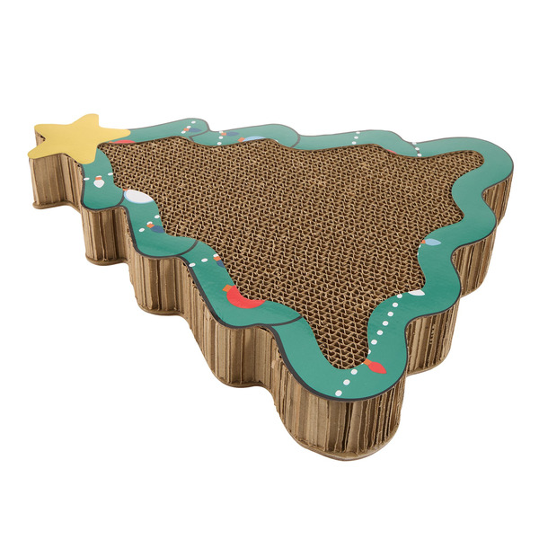 Whisker City Merry & Bright Christmas Tree Holiday Corrugated Cat Scratcher