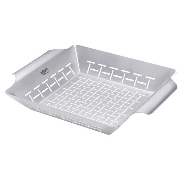 Weber Stainless Steel Vegetable Basket, 13.5 x 15 x 2.125 in