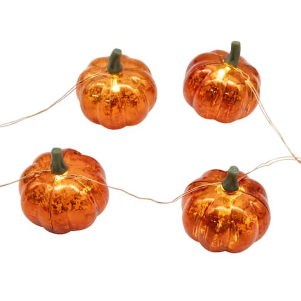 Ashland Mercury Finish Pumpkin Icon LED String Lights
