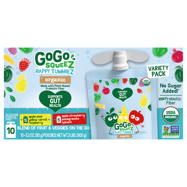 GoGo Squeez Yogurt, Assorted, Organic, Variety Pack Same-Day
