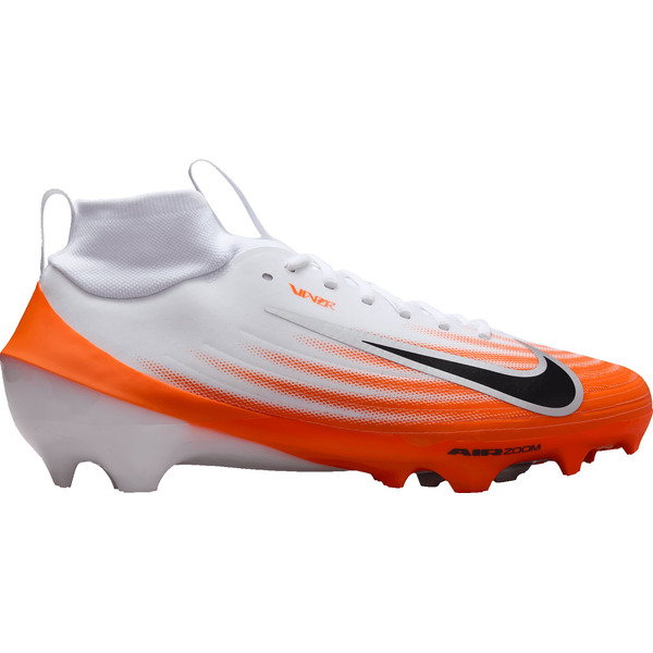 Nike Vapor Pro 1 Football Cleats, Shoe Size M9.5/W11.0, Medium/D - White/Black/Orange