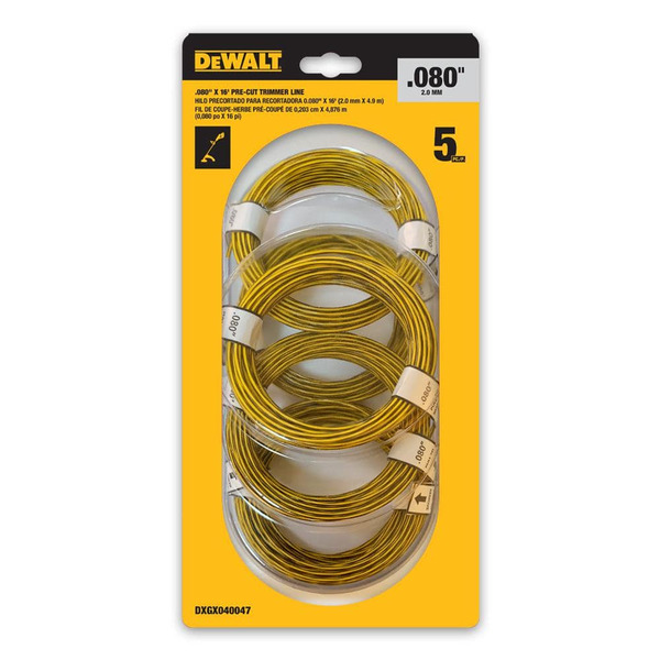 Dewalt Original Equipment Pre-cut Trimmer Line 0.080 In. Trimmer Line For Cordless Battery Powered String Trimmers