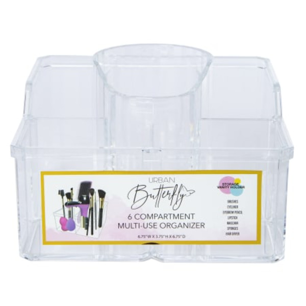 Urban Butterfly 6-Compartment Multipurpose Organizer - Clear