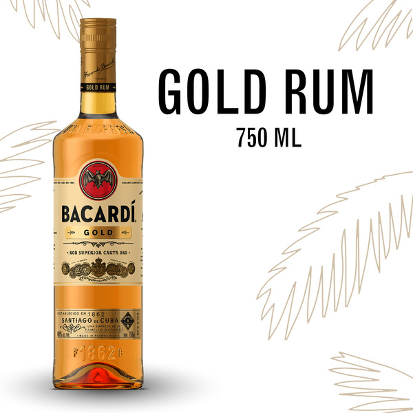 BACARDÍ Bacardi Gold Rum, Gluten Free 40% 75Cl/750Ml Same-Day