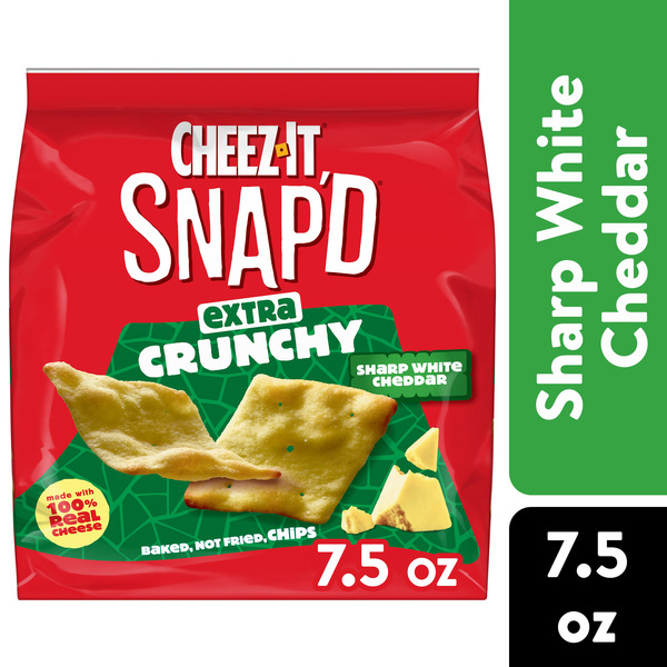 Cheez-It Snap'd Sharp White Cheddar Cheesy Baked Chips, Extra