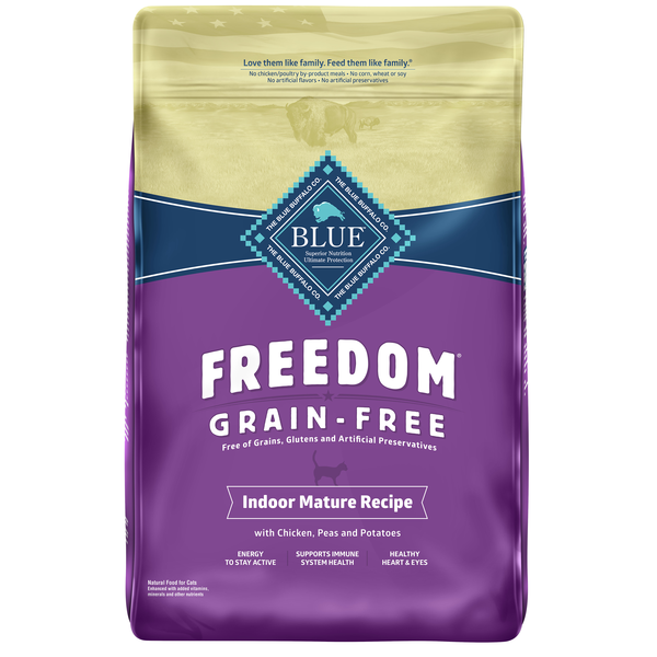 Blue Buffalo Freedom Grain Free Natural Indoor Mature Dry Cat Food, Chicken (11 lb) Instacart