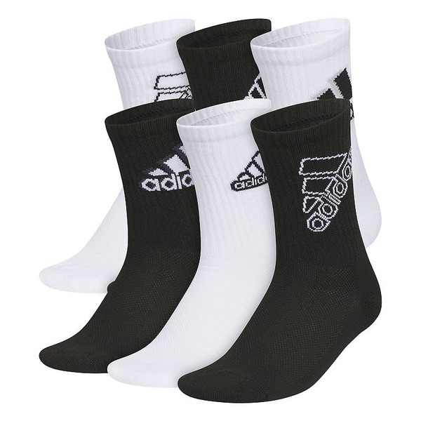 adidas Boys adidas Cushioned Mixed 2.0 6-Pack Crew Socks, Boy's, Size: 7-8.5, White