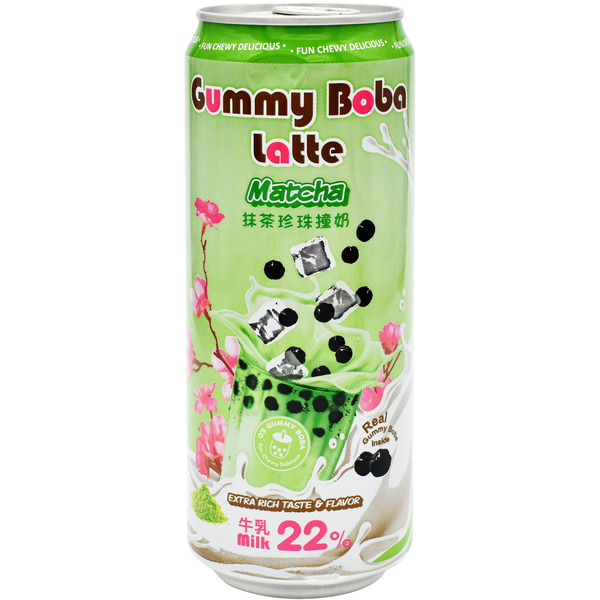O's Bubble Gummy Boba Latte, Matcha