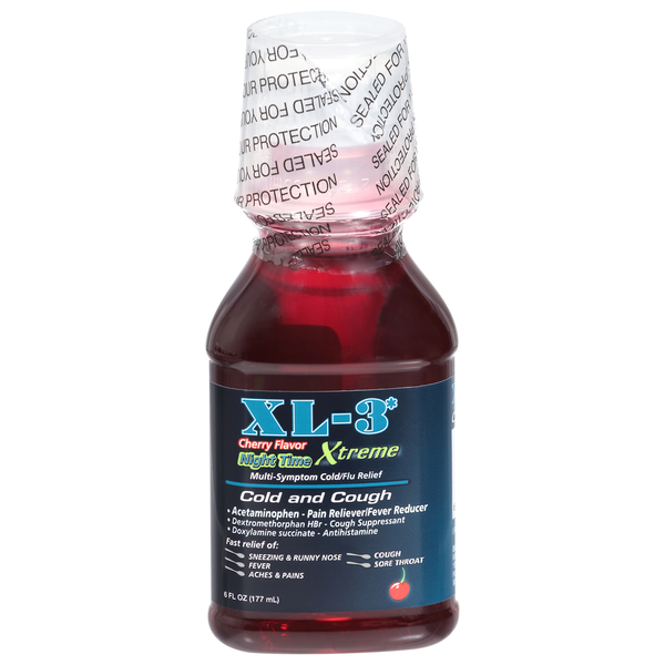 Xl-3 Xtreme Night Time Cherry Flavor Cold and Cough Same-Day