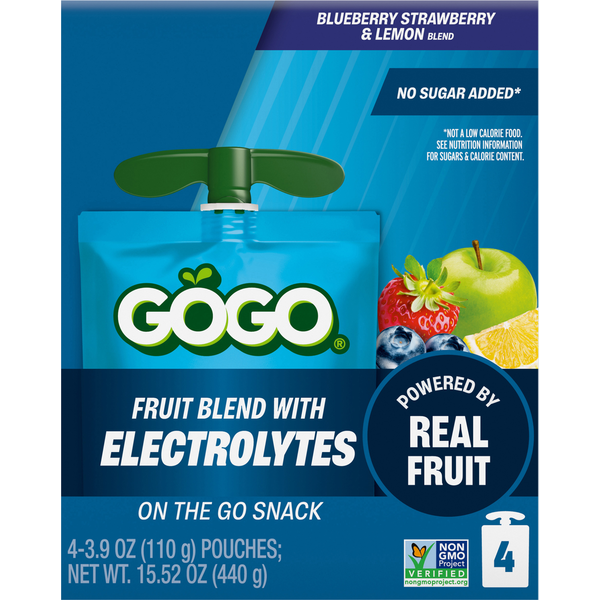 GoGo Electrolytes No Sugar Added Blueberry Strawberry & Lemon
