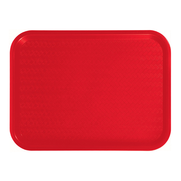 Winco - High Quality Plastic Cafeteria Tray, Red, 12" x 16" x 0.75" - 1 Ct.