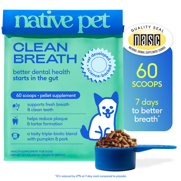 Native Pet GutWell Clean Breath Dental Health & Plaque Control for Dogs