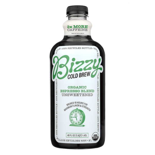 Bizzy Cold Brew Organic Cold Brew Coffee, Espresso Blend, Unsweetened