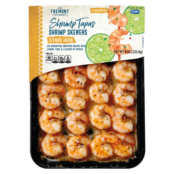 Fremont Fish Market Citrus Herb Shrimp Skewers, 4 Skewers