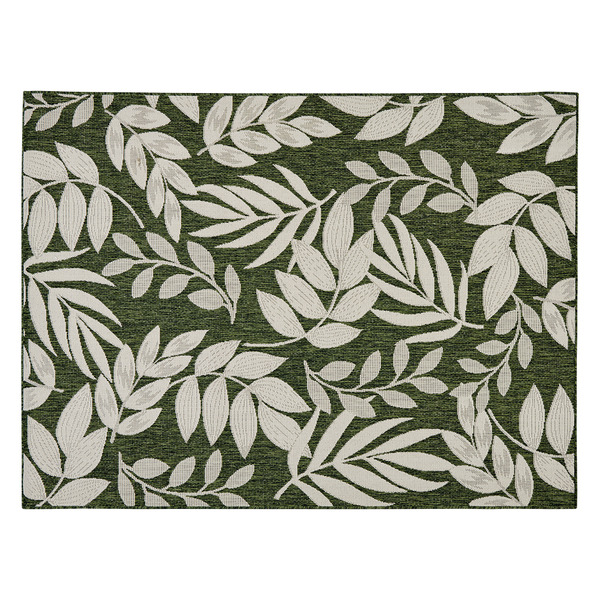 KIRKTON HOUSE 5x7 Boho Indoor/Outdoor Rug - Green Leaves Same-Day ...