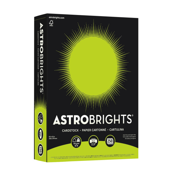 Wausau Paper Terra Green 8.5" X 11" 65 Lb Astrobrights Colored Card Stock