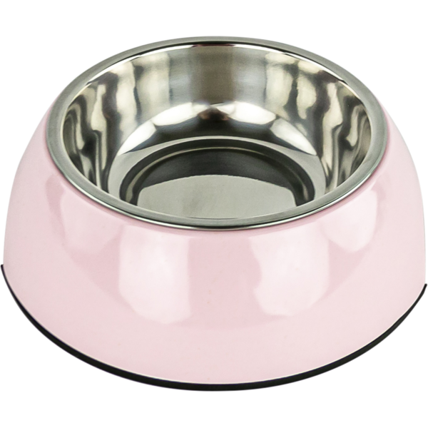 Play On Bamboo Melamine Cat Bowl With Insert - Pink